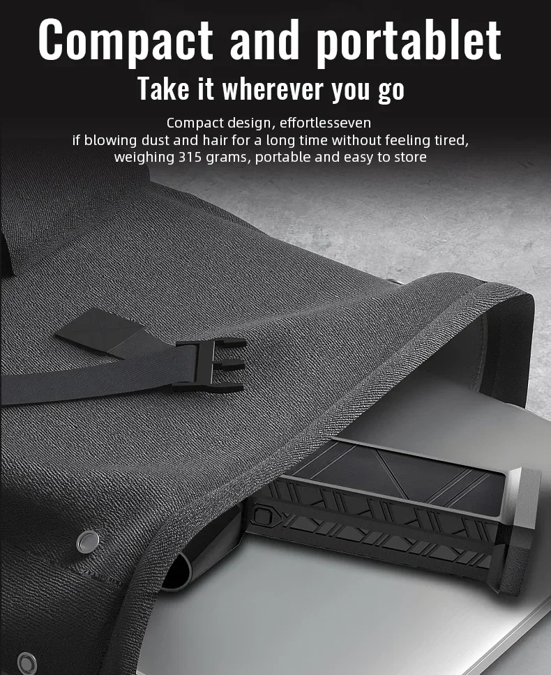 مروحة قوية X6 مع 200,000 دورة في الدقيقة، مزيل للغبار والثلج، قوة رياح قوية تبلغ 53 مترًا في الثانية، مجفف شعر توربيني بدون فرش.