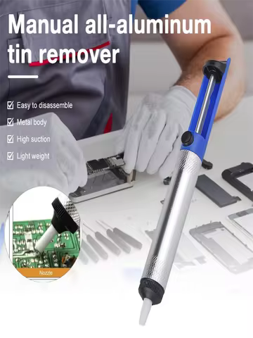 Aluminum Metal Desoldering Pump Suction Tin Gun Soldering Sucker Pen Removal Vacuum Desoldering Pump Tool
