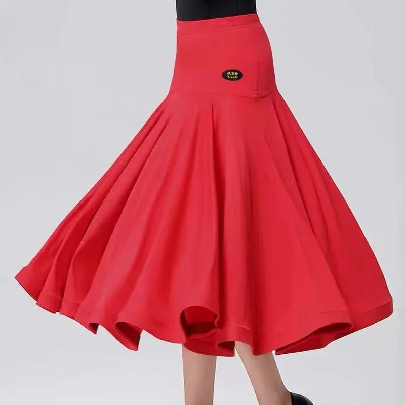 Jupe de danse moderne personnalisée, vêtements pour femmes, costume de spectacle de valse, jupe longue de danse Standard National