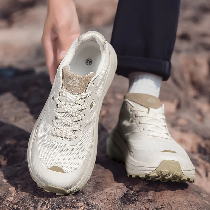 Spring Outdoor Men's Hiking Shoes, Wide Fit, Large Size, Breathable, Off-Road, Lightweight, Durable Work Shoes