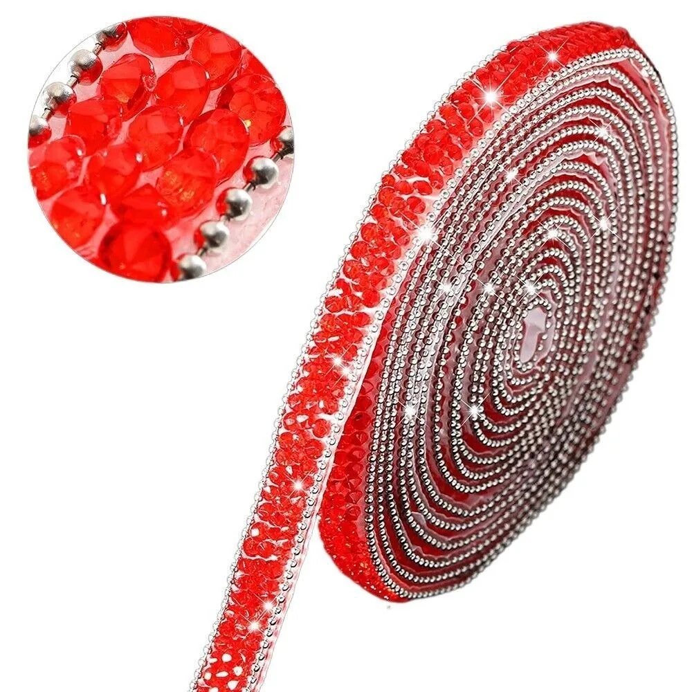 

Self Adhesive Crystal Rhinestone Sticker DIY Sticker Bling Crystal Diamond Ribbon 1cm Width Rhinestone Ribbon For DIY Art Craft