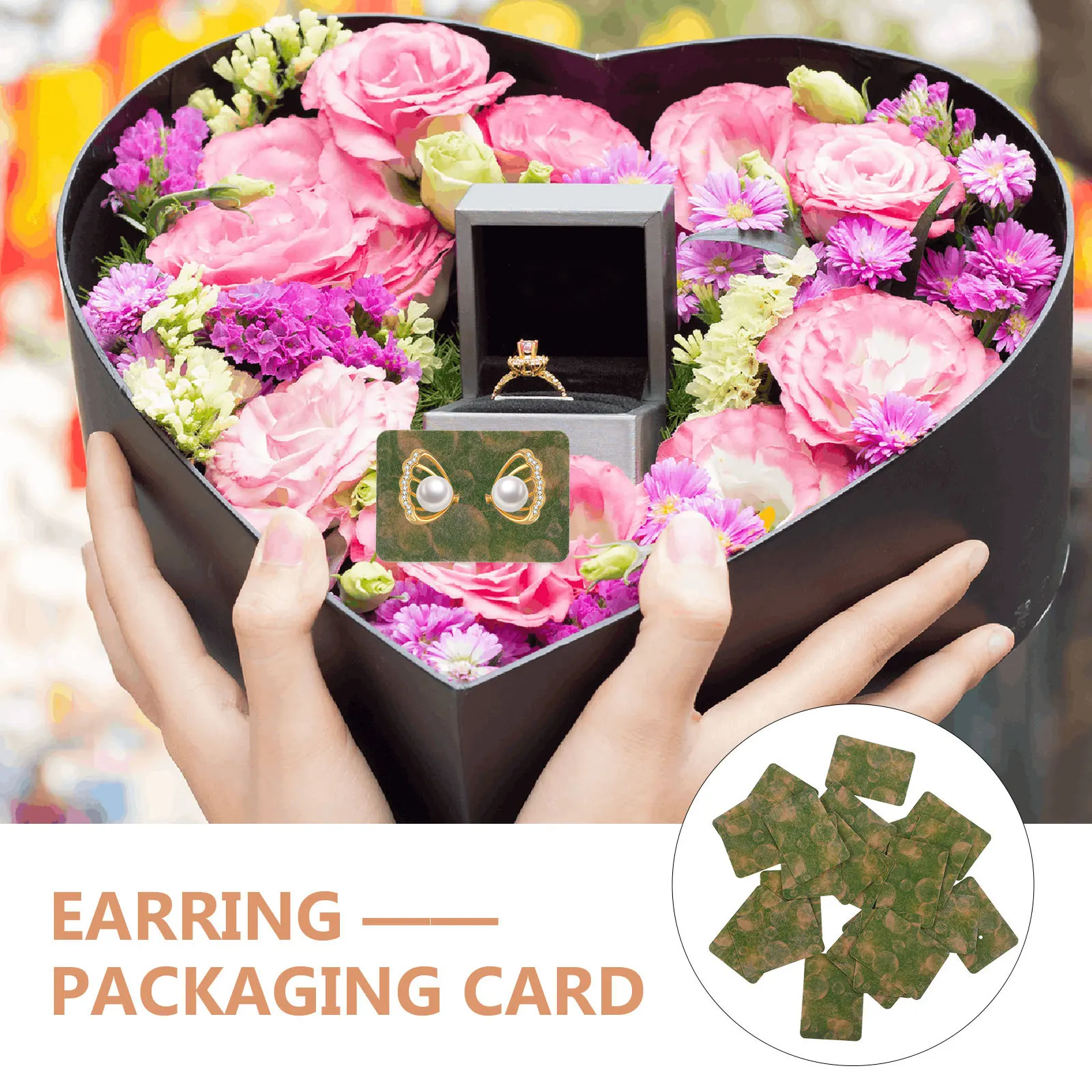 

100Pcs Earring Cards for Selling Jewelry Kraft Paper Display Elegant Simple Blank Design Earring Cards for Selling with Bags