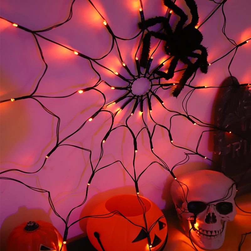 متوهجة شبكة العنكبوت ضوء هالوين الزخرفية LightLEDString أضواء شبح مهرجان الفوانيس أضواء الغلاف الجوي لوازم الحفلات