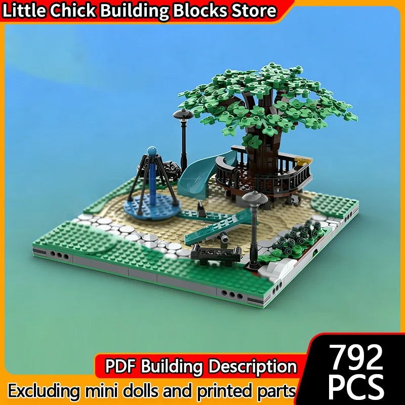 

City Street View Model MOC Building Bricks The Park Playground Modular Technology Children Holiday Gifts Assemble Toys Suit
