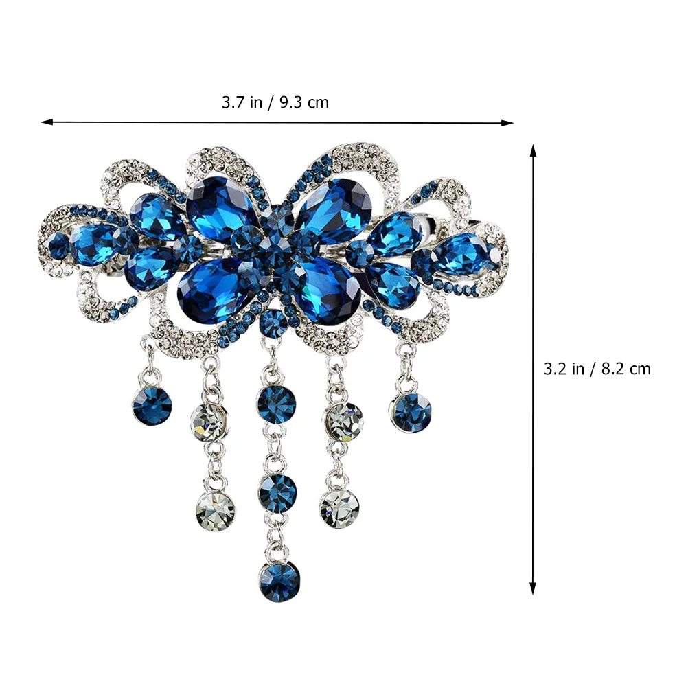 Hairpin Rhinestone Barrette Barrettes Women Headdress Girls Spring Clip Automatic Modeling French