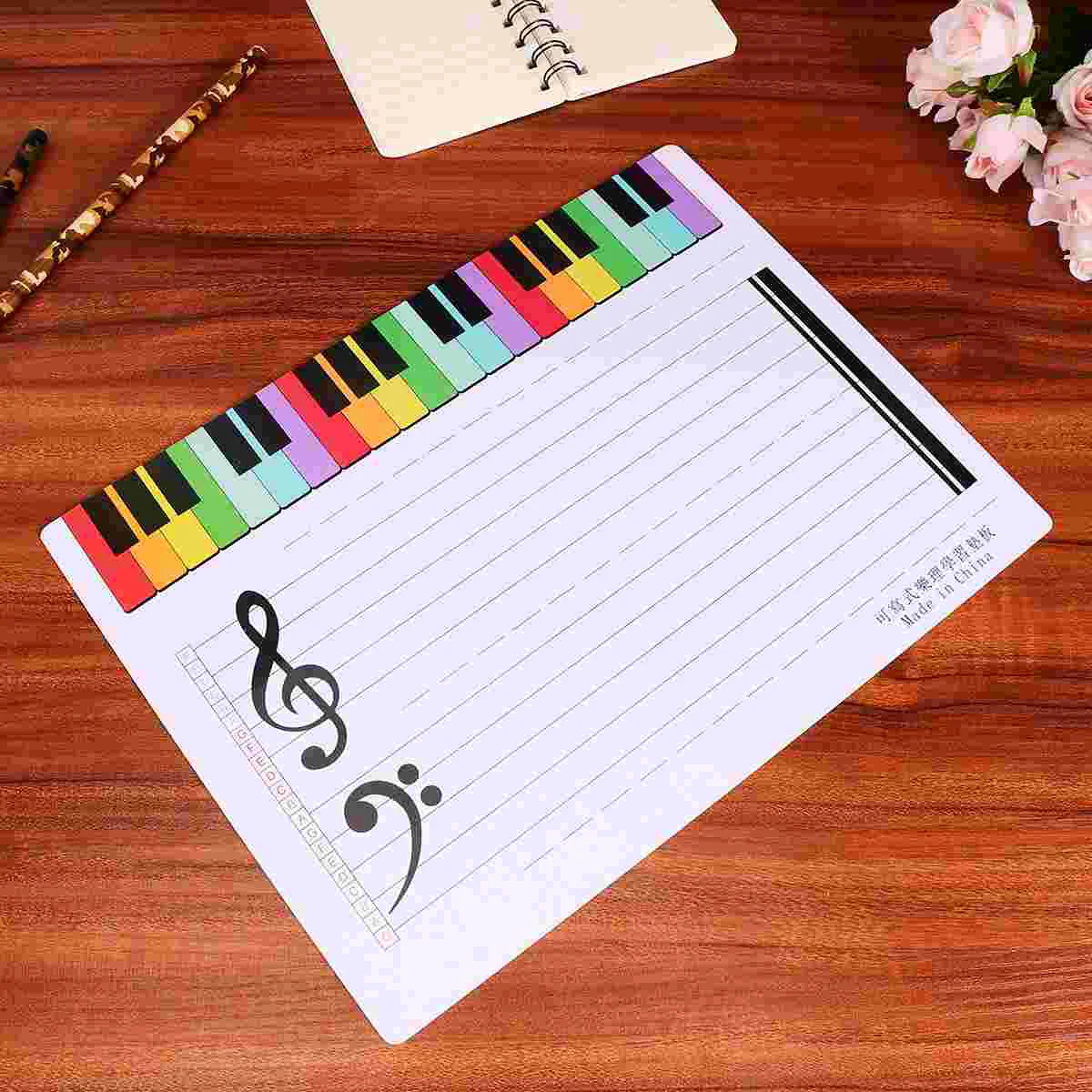 2Pcs Erasable Writing Staff White Board Music Teaching Practice Board(White) Magnetic Writing Board Whiteboard Magnetic