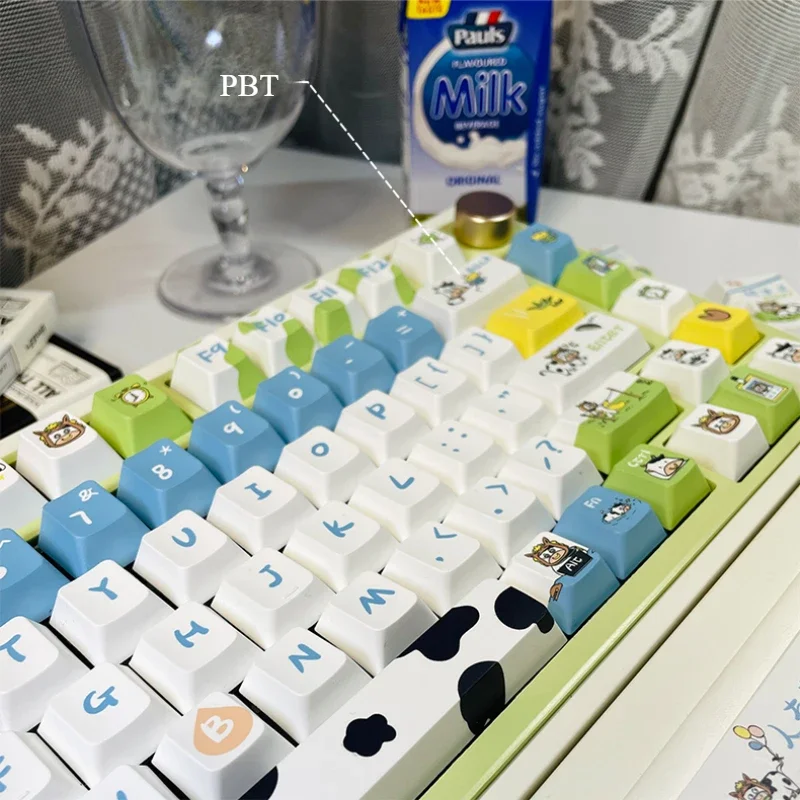 

Колпачки для клавиш Cherry, милая корова 137, игровая клавиатура, индивидуальная механическая клавиатура, колпачки для клавиш на заказ, офисная работа