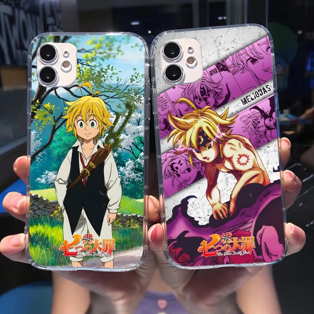 Seven Deadly Sins Meliodas Cell Phone Case for iPhone 16 15 14 13 12 11 X XR XS 8 Pro Max Plus Mini Clear Transparent Cover