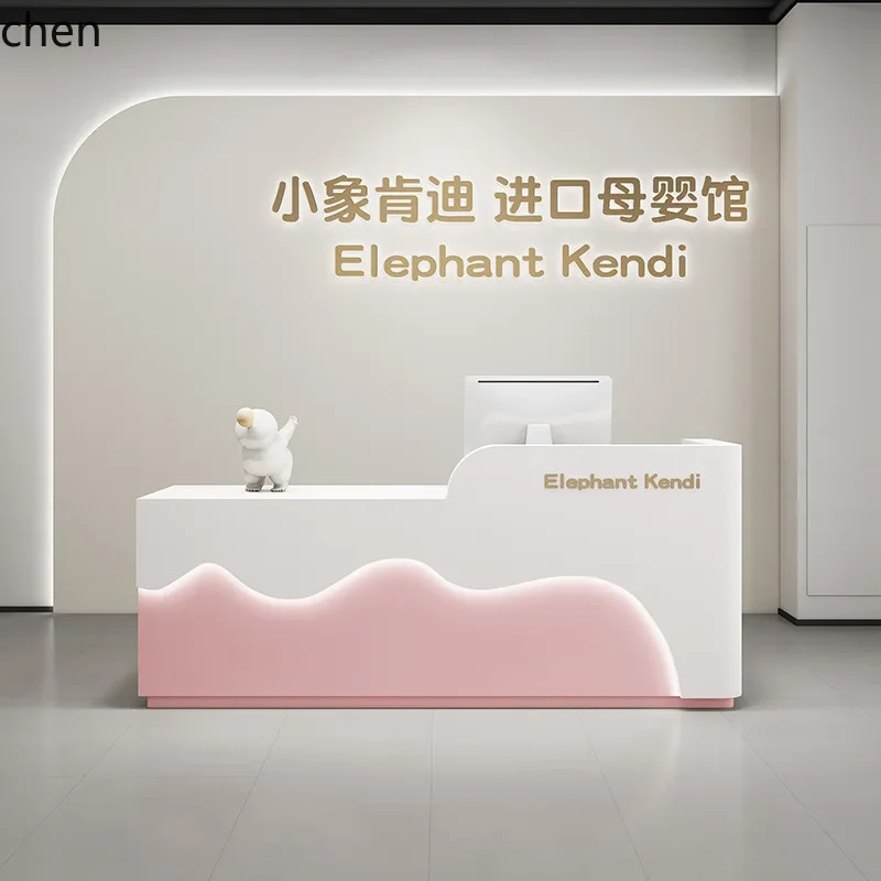 

HYS- Beauty Salon Front Desk Simple Company Reception Desk Lacquered Cashier Counter