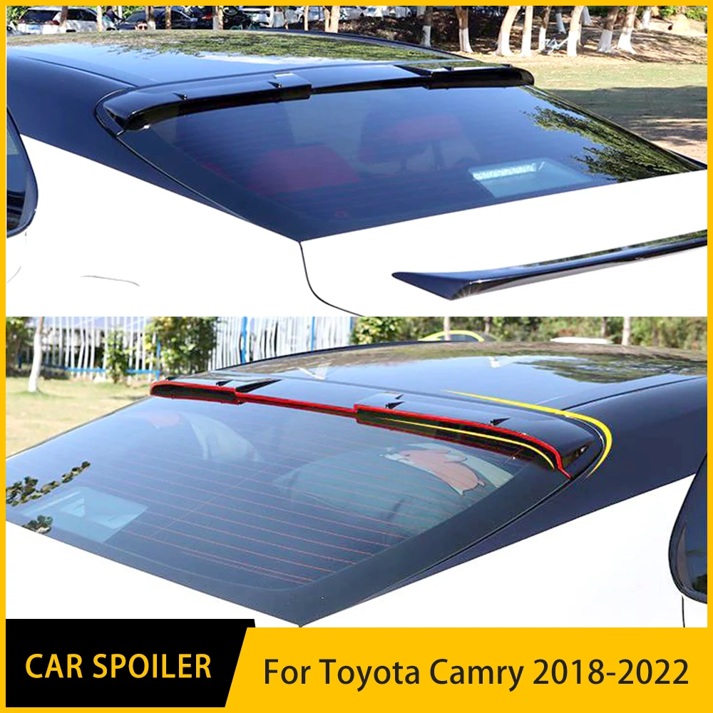 

For Toyota Camry Rear Window Roof Car Spoiler Wing High Quality Sports ABS Black Carbon Tuning Accessories Styling 2018-2022