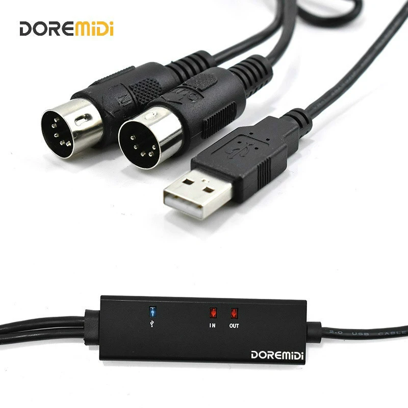 

DOREMiDi MIDI To USB Cable USB MIDI Converter With Indicator Light FTP Proceesing Chip MTU-10