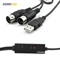 DOREMiDi MIDI To USB 케이블 USB MIDI 컨버터 (표시등 포함) FTP 절차 칩 MTU-10