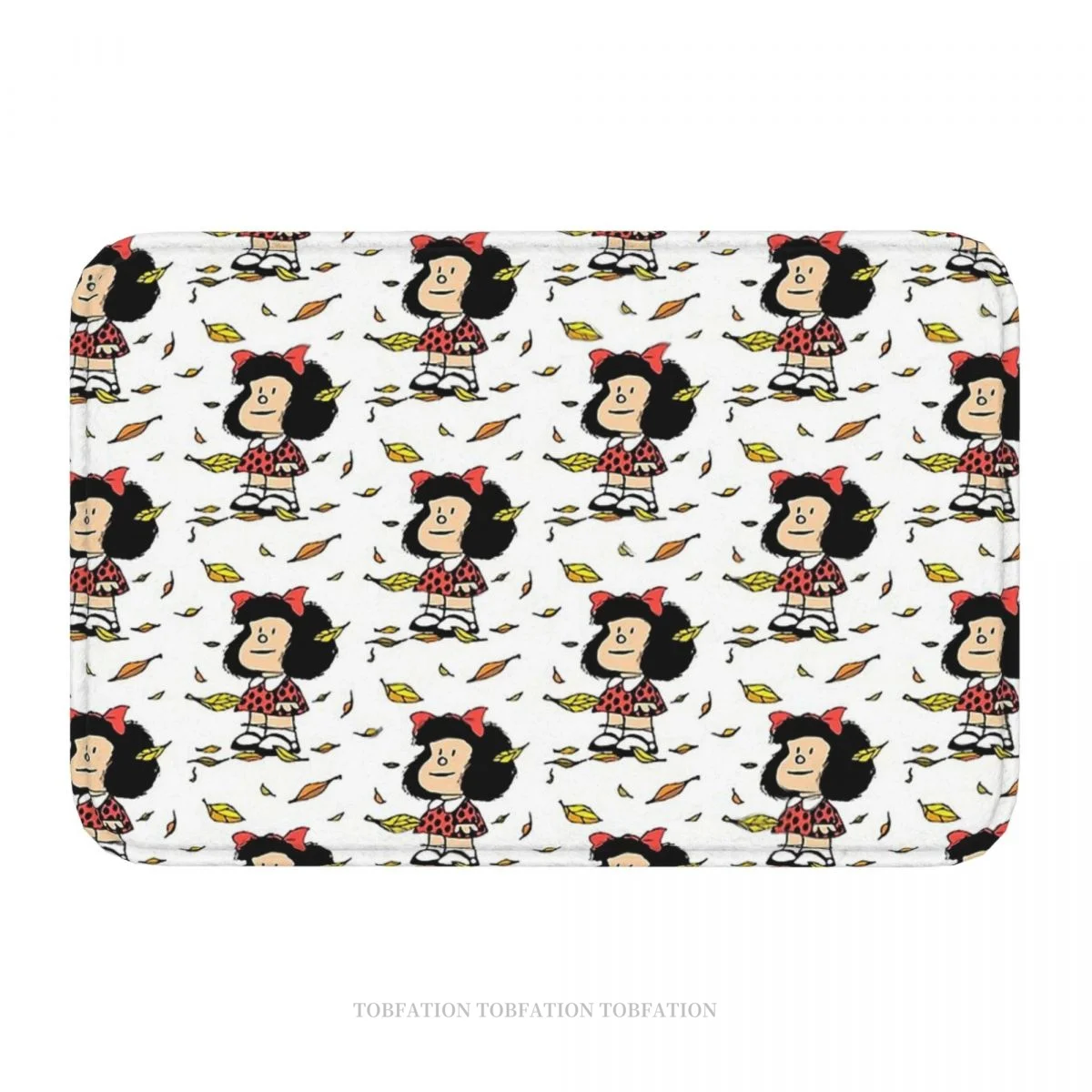 Mafalda Miguelito Comic Kitchen Non-Slip Carpet Autumn Leaves Quino Argentino Flannel Mat Welcome Doormat Floor Decor Rug