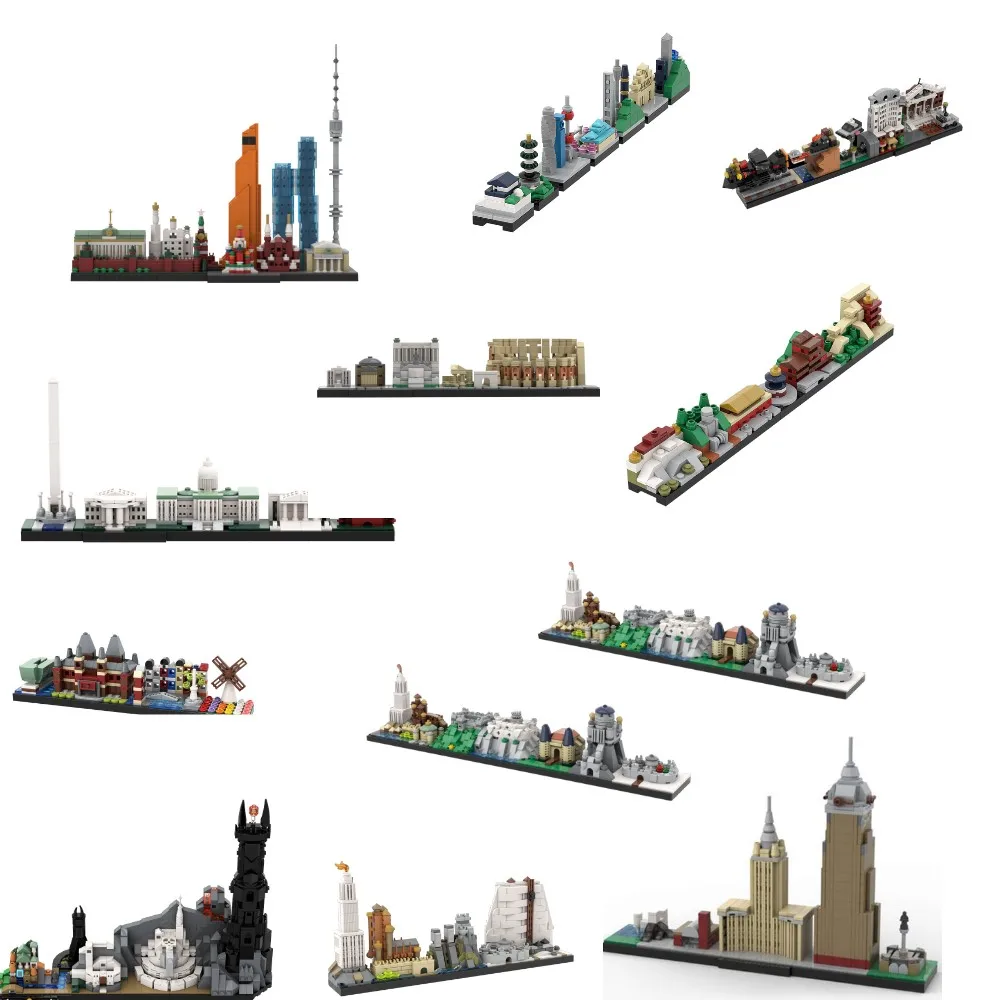 MOC City Moscow Skylines Architecture Building Blocks Model Washington DC Skylines Bricks Throneseds Westeros Skyline Kid Toy