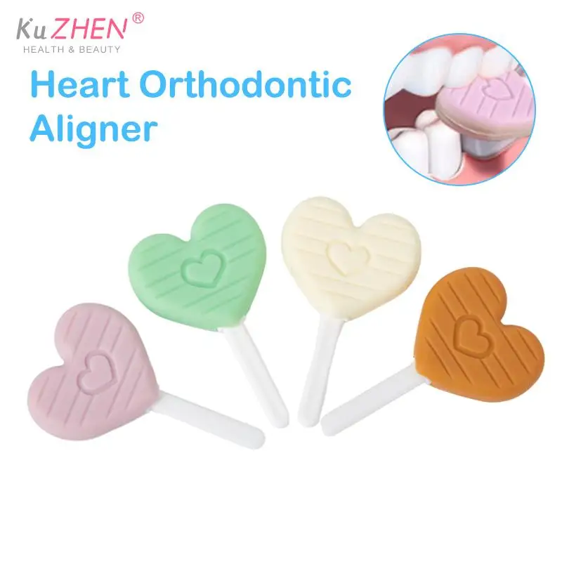 1/2pcs Heart OrthodonticAligner Bite Glue Orthodontic Aligner With Case Trays Chewies For  Tooth Aligner Chewies Chompers Seater