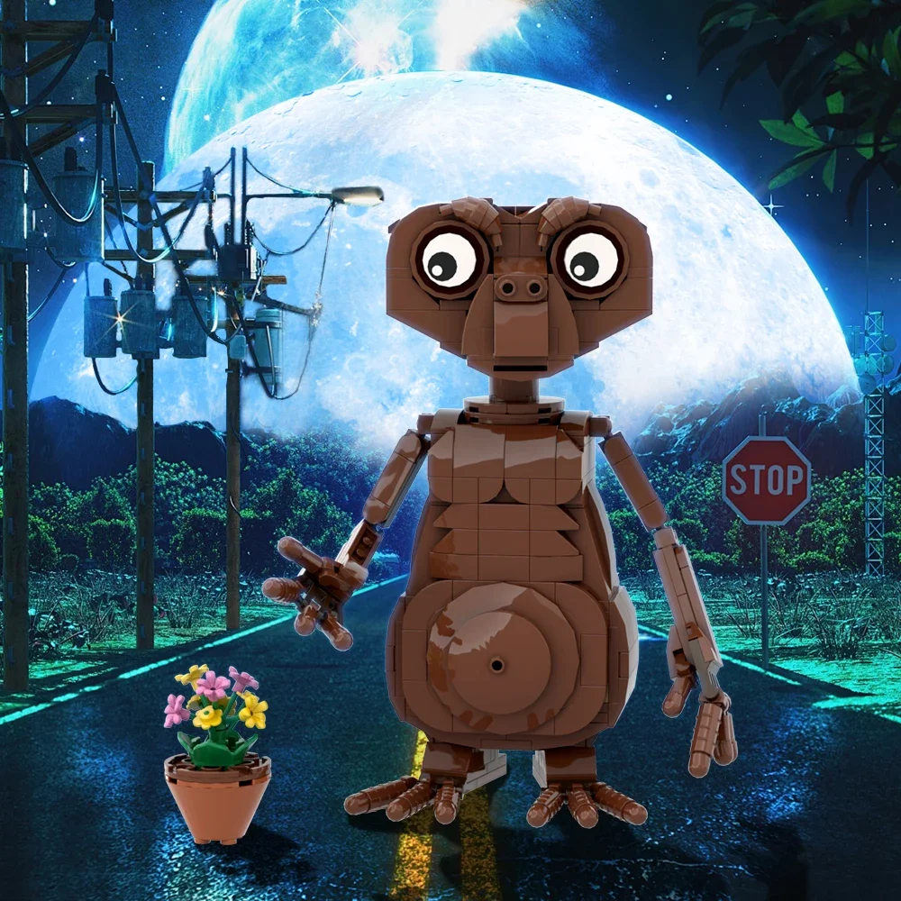 MOC film E.T Alien blocs de construction effrayant Alien figurines d'action bricolage modèle briques jouets pour enfants cadeau d'anniversaire Halloween jouets