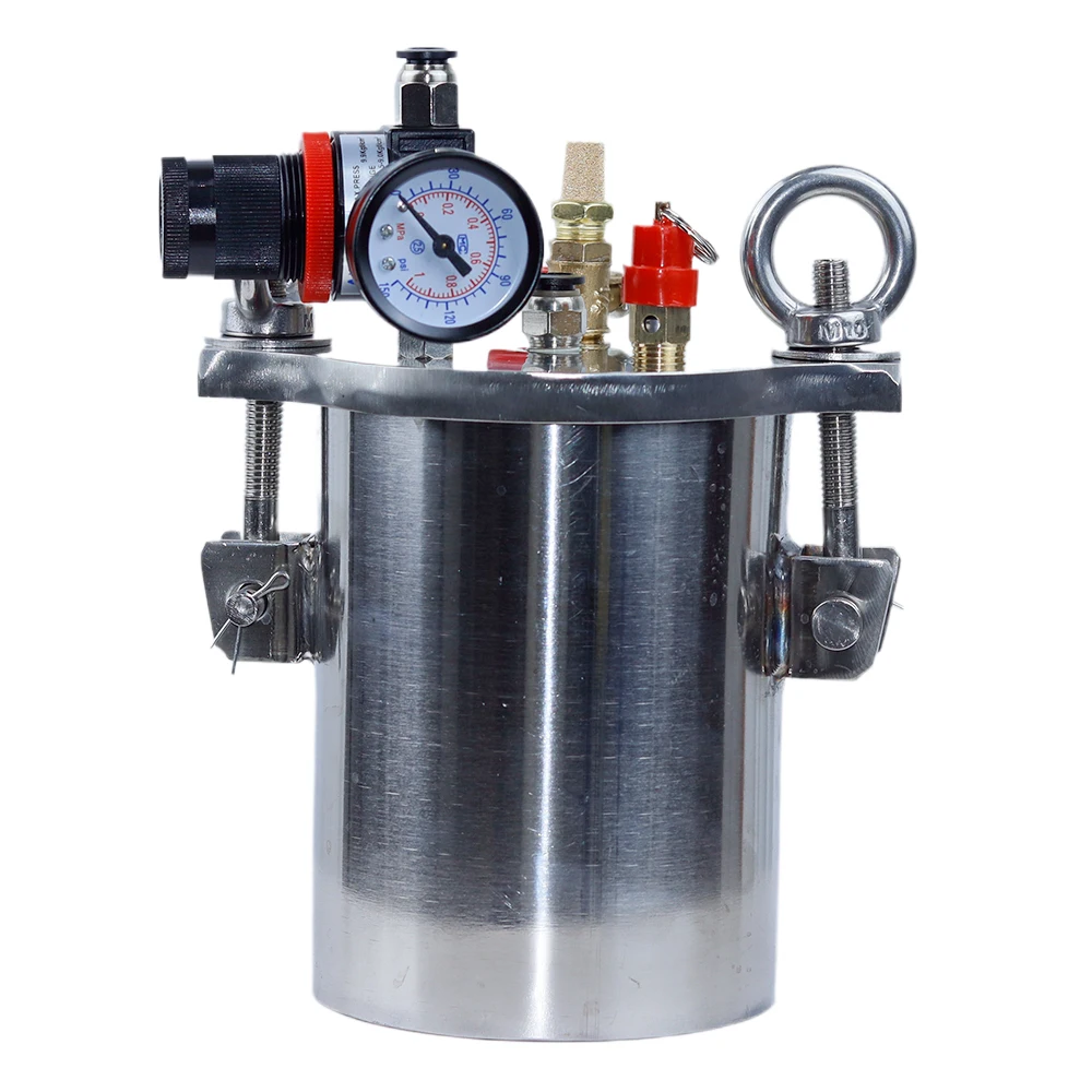 Dispenser Pressure Tank 304 Stainless Steel Pressure Barrel Dispensing Valve Fluid Dispensing Storage Bucket 1L