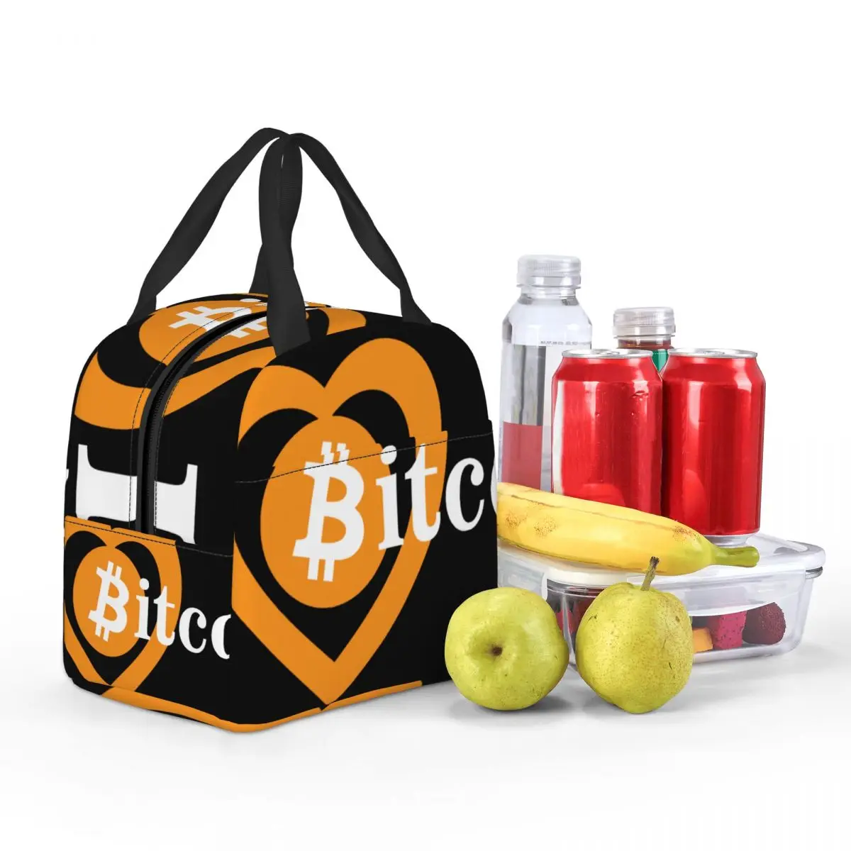 I Love Bitcoin tas makan siang insulasi Bento, kantong nasi Foil aluminium, pak makanan, pak es siswa, tas makan siang isolasi