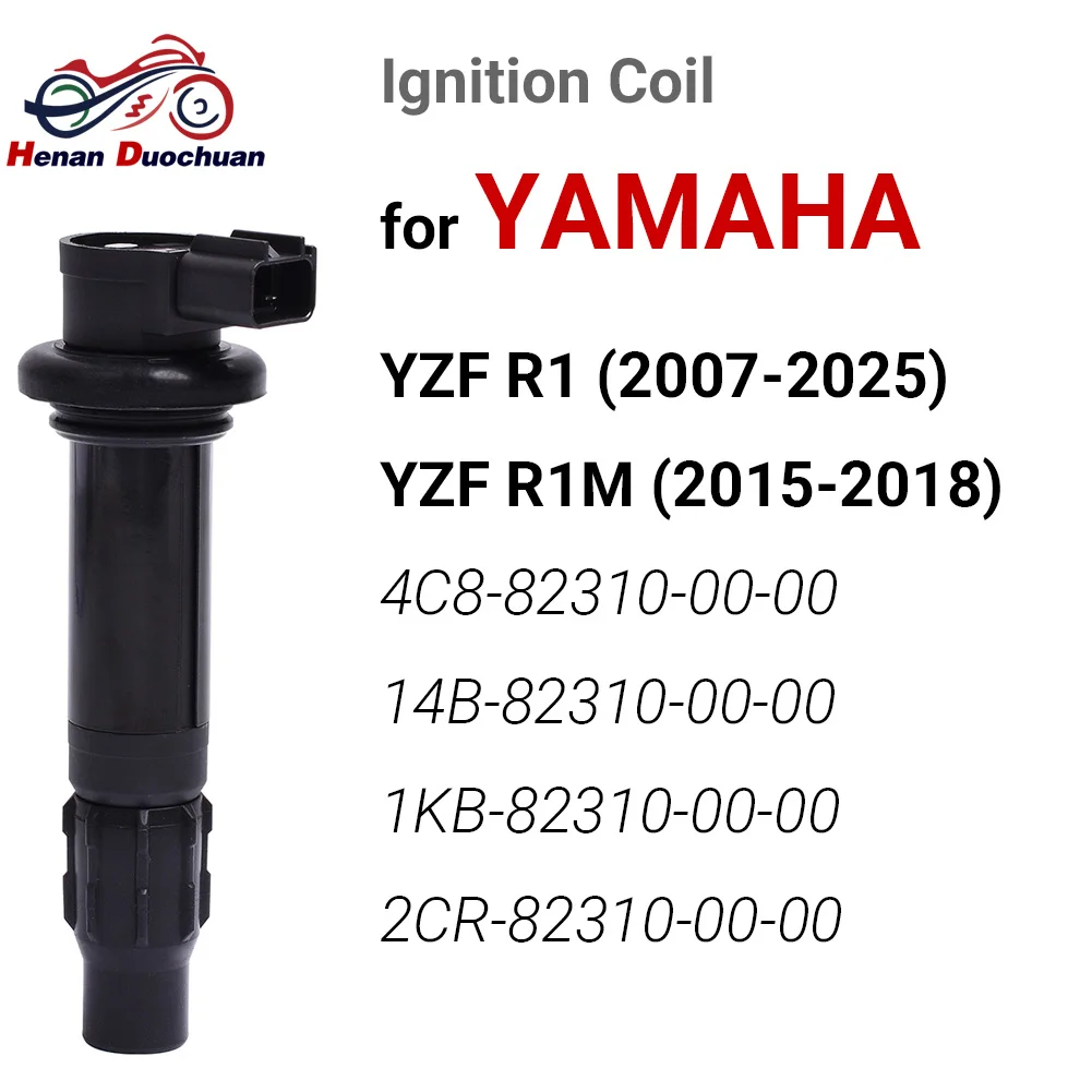 Ignition Coil for Yamaha YZF R1 R1M 2007-2025 Motorcycle High Voltage Pack Spark Plug Wire Engine Stator Replacement Parts