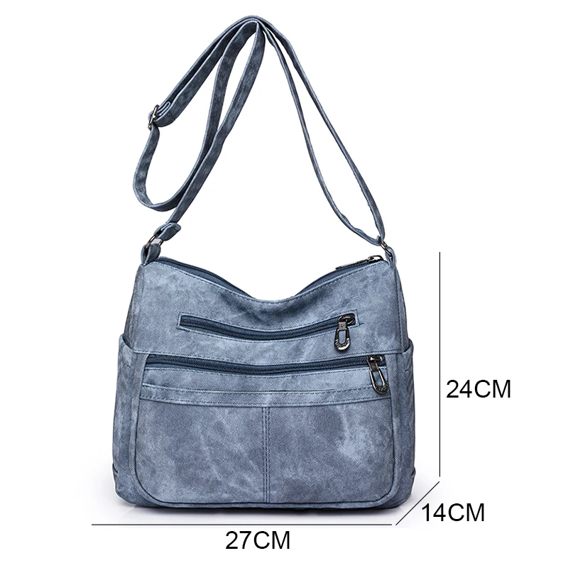 High Quality Luxury Shoulder Bag For Women Multiple Pockets Solid color Soft Leather Bags 2024 Casual Crossbody Bag Sac A Main