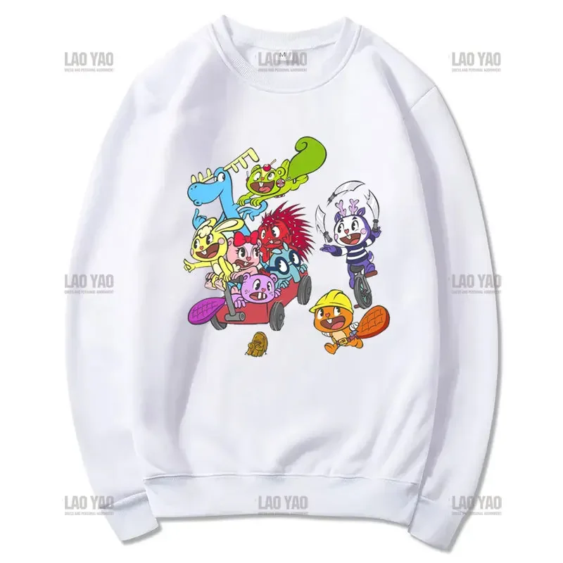 Happy Tree Friends Sweatshirt Happy Tree Friends Graphic Hoodies Funny Cartoon Print Streetwear Fashion Unisex Autumn Hoody