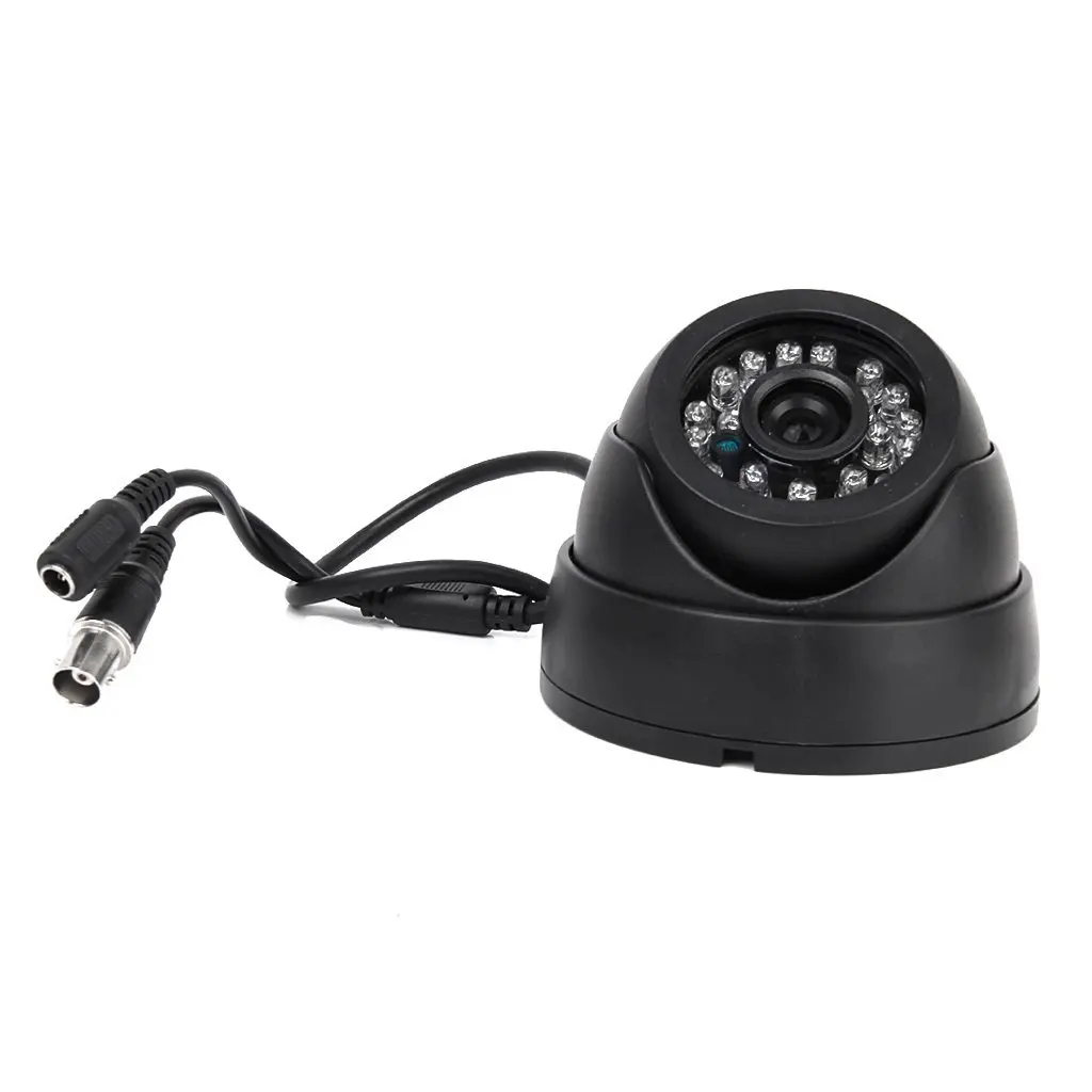 Telecamera di sorveglianza nera PAL 1/3 "CMOS 700TVL 24 LED IR Cut 3.6mm telecamera CCTV Dome per interni di sicurezza