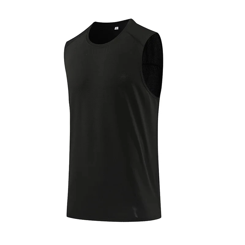 

Outdoor Run Sports Men's Tank Tops Fashion Quick Dry Breathable Sleeveless Shirt Casual O-neck Loose Tees Man Solid Color Tops