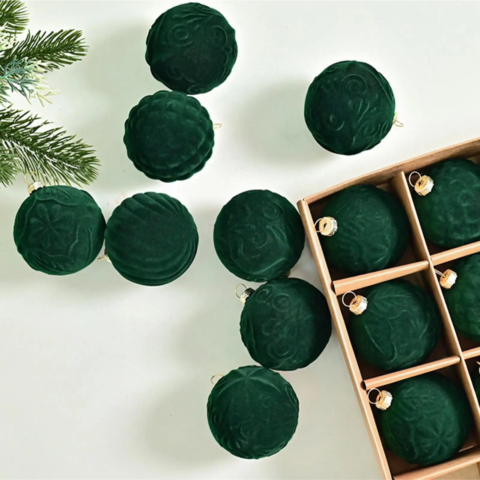 20 قطعة 6 سنتيمتر النبيذ الأحمر/الأخضر أفخم عيد الميلاد الزخرفية الكرة الحلي يتدفقون شجرة عيد الميلاد معلقة الكرة الطرف الديكور