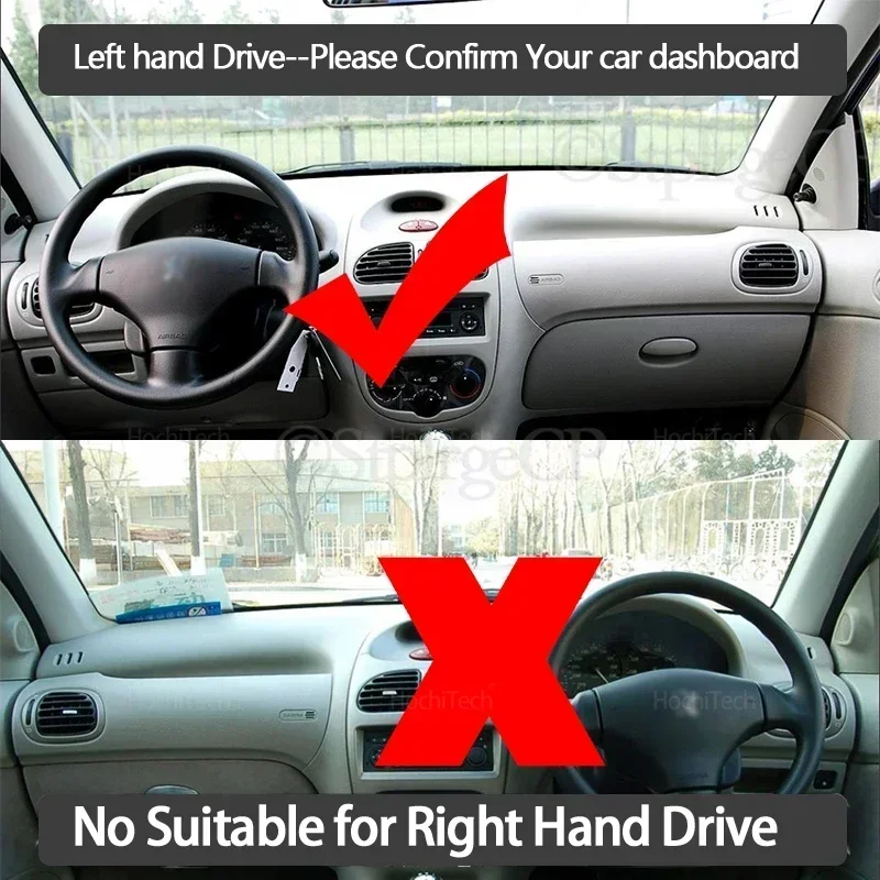 Anti-Slip Dashboard Cover Protective Pad Car Sunshade Carpet for Peugeot 206 1998 1999 2000 2001 2002 2003 2004 2005 2006