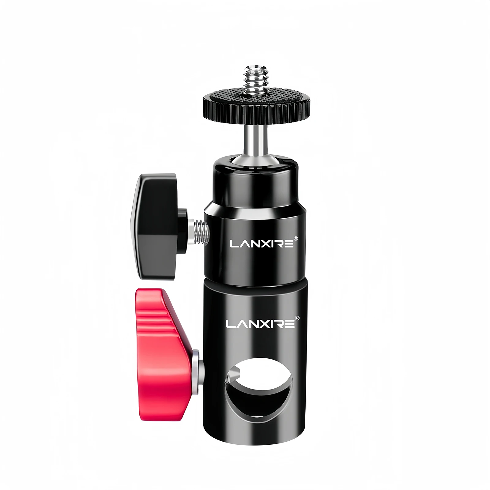 Lanxire Light Stand Mount Adapter with Mini Ball Head for Camera Monitor Ring Light Flat Head Light Stand Boom arm C Stand