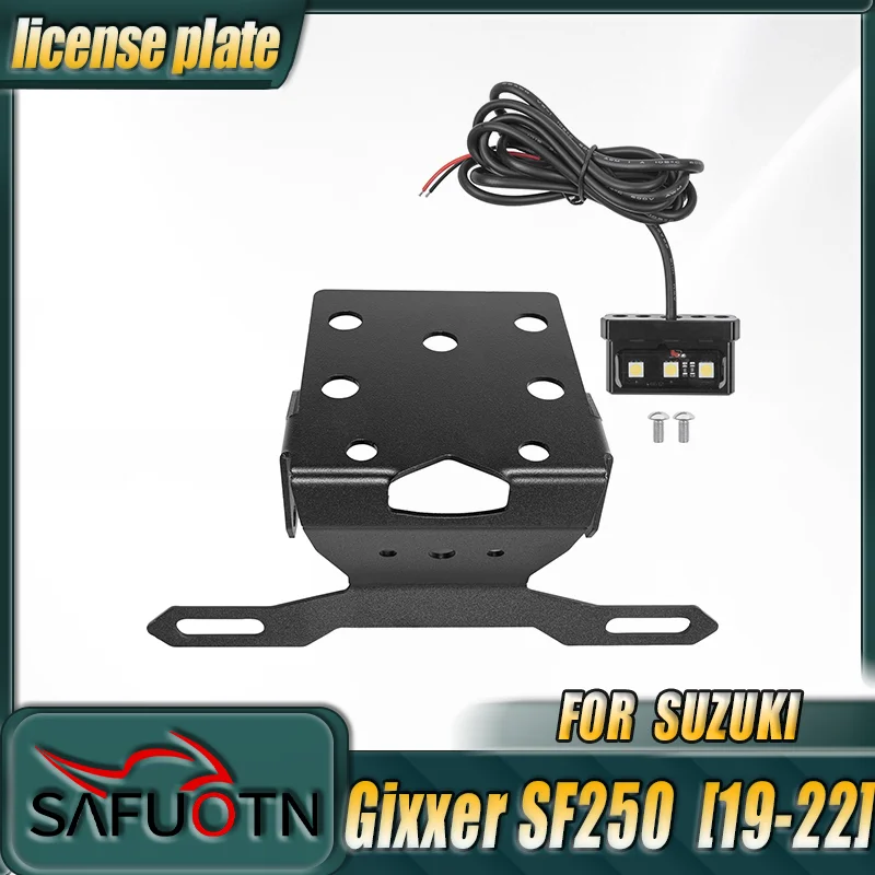 

LED License Plate Holder Light for Suzuki Gixxer SF250 2019-2022 Motorcycle Eliminator Tail Number Bracket