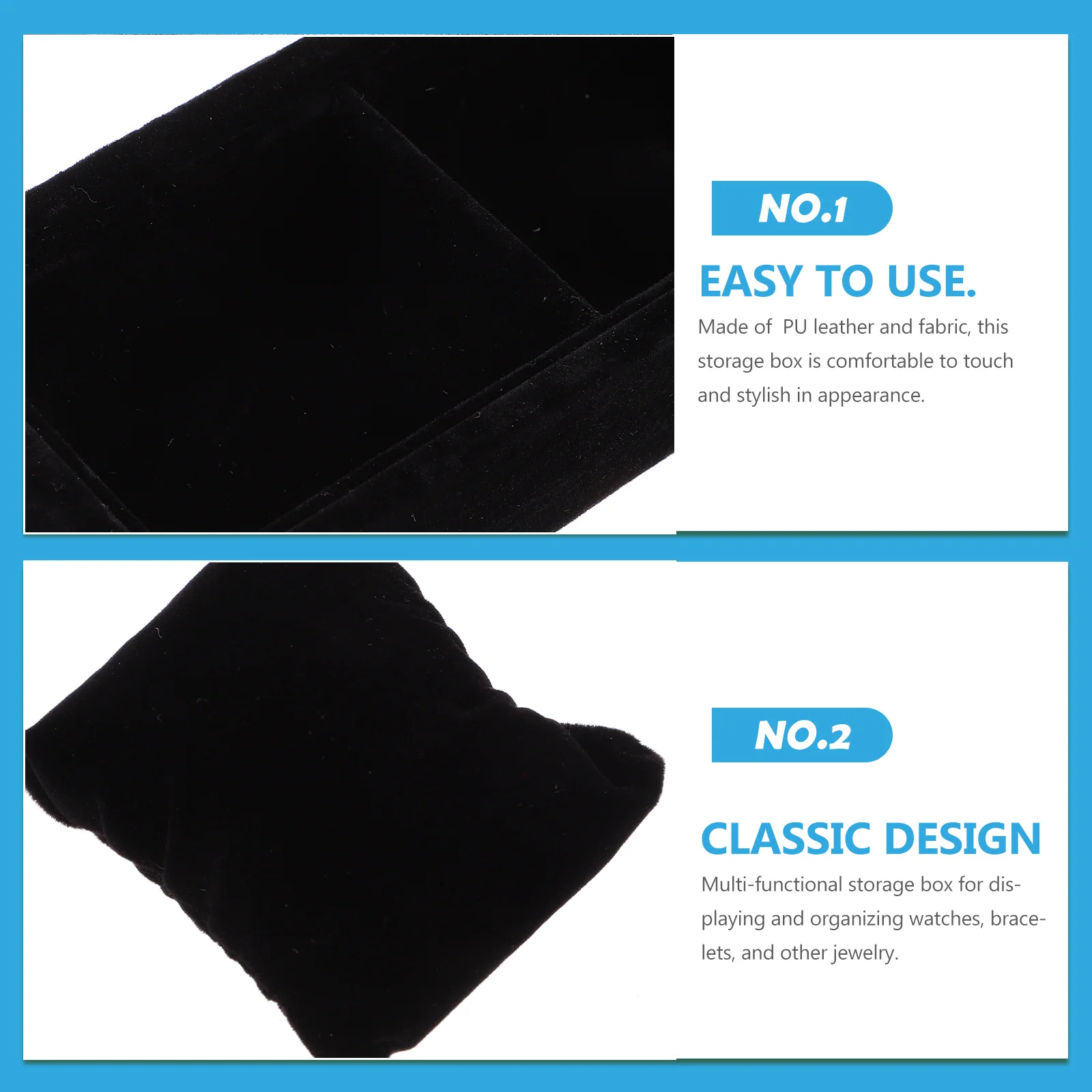 

Bracelet Display Tray Black PU Watch Organizer Jewelry Storage Box Desktop Case for Bracelets Watches Watch Display Box