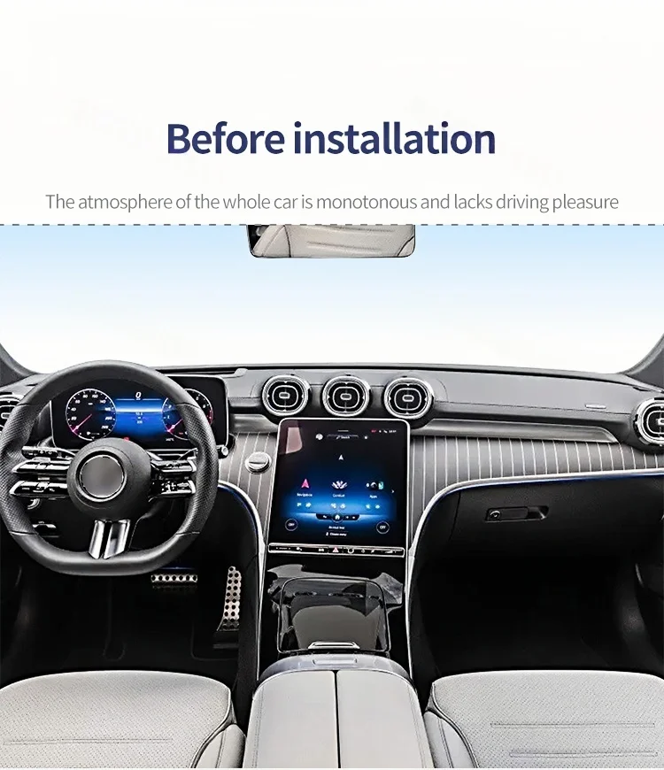 Für Mercedes-Benz C-Klasse W206 2022-2026 64 Farben Zentrale Sattelbeleuchtung Ambientebeleuchtung Mittelkonsole Atmosphärenlicht Upgrade – Detail 7