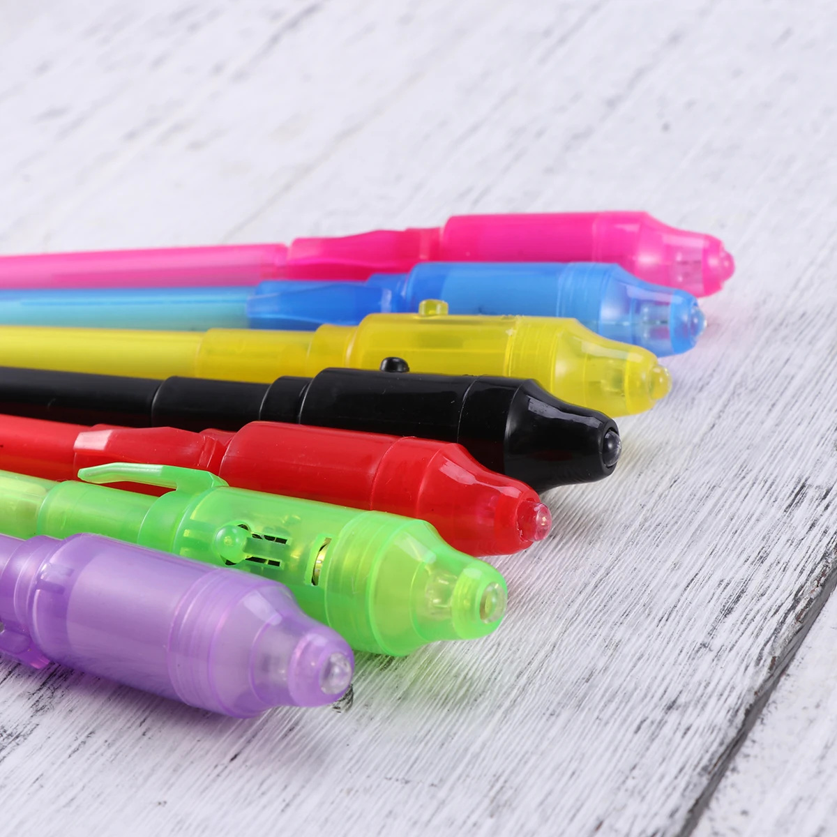 

7pcs Multifunction Uv Blacklight Led Ink Pen For Invisible Writing Drawing Glow Highlighter