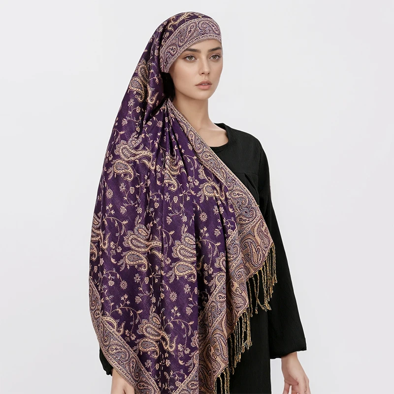 Tassel Blanket Design Paisley Jacquard Pashmina New Fashion Shawl Wrap Cashmere Scarf Women Neckerchief Poncho Hijab Stoles 2025