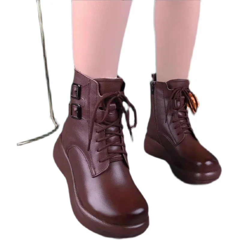 Bottes de rinçage rétro pour femmes, style anglais, mode pour femmes, automne, hiver, nouveau, 2023