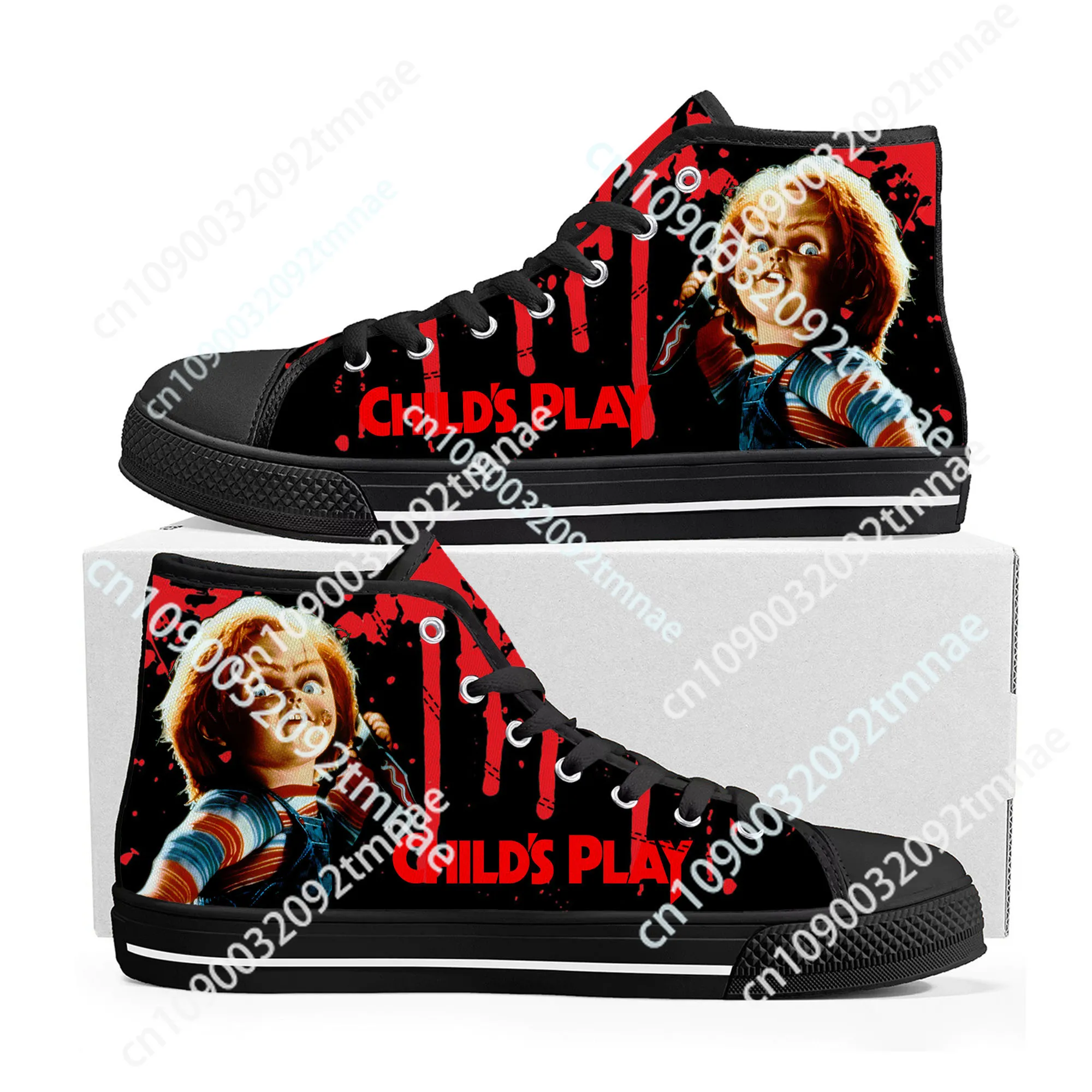 

Horror Movie Childs Play Chucky High Top High Quality Sneakers Men Women Teenager Custom Sneaker Casual Couple Shoes Custom Shoe