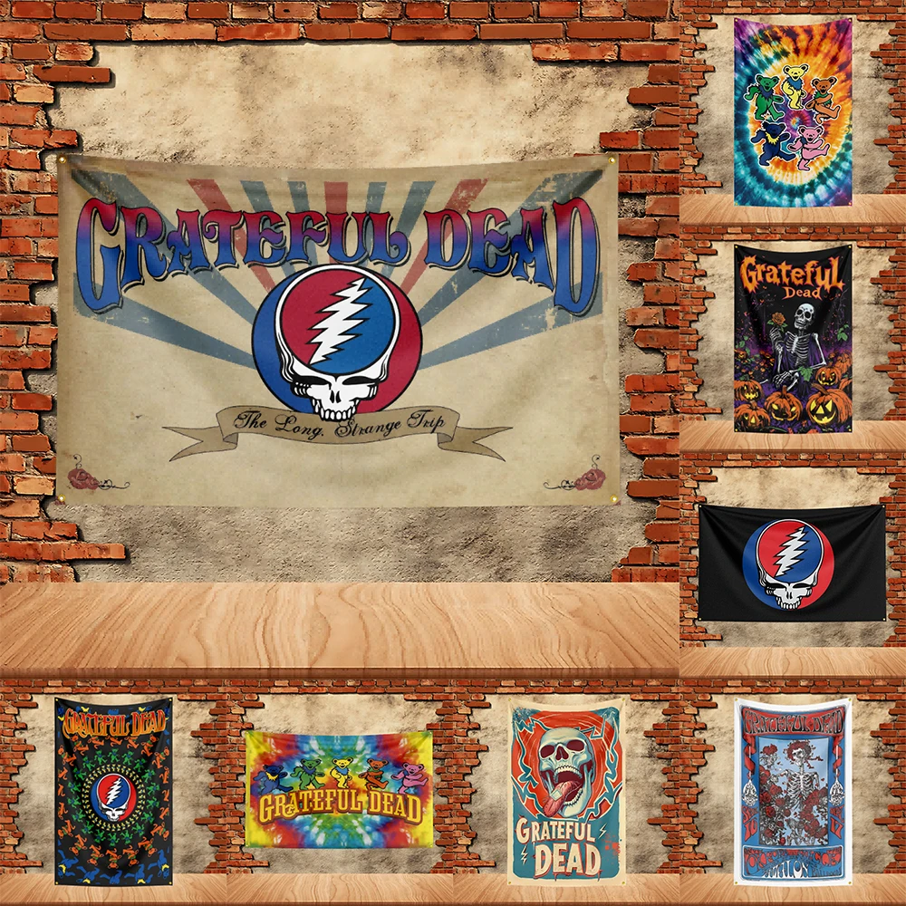 

90X150ft Grateful Dead Band Party Flag Polyester Printed Flag Banner Tapestry for Garden Garage Decoration Concert Flag