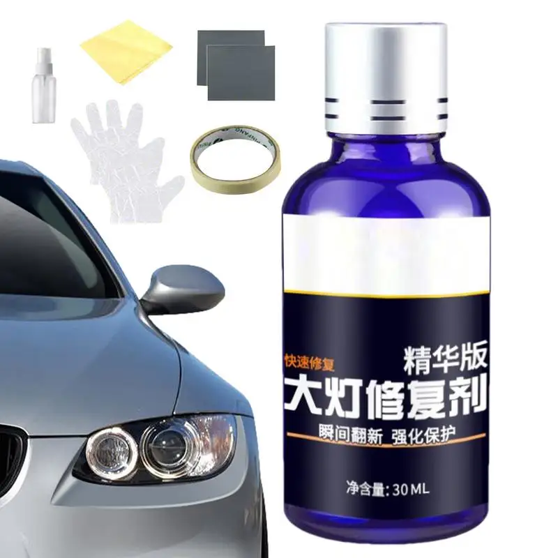 

Headlight Repair Liquid 30ml Automobile Headlight Lens Polish Repair Liquid Renewal Set For Repair Headlight Yellowing Haze