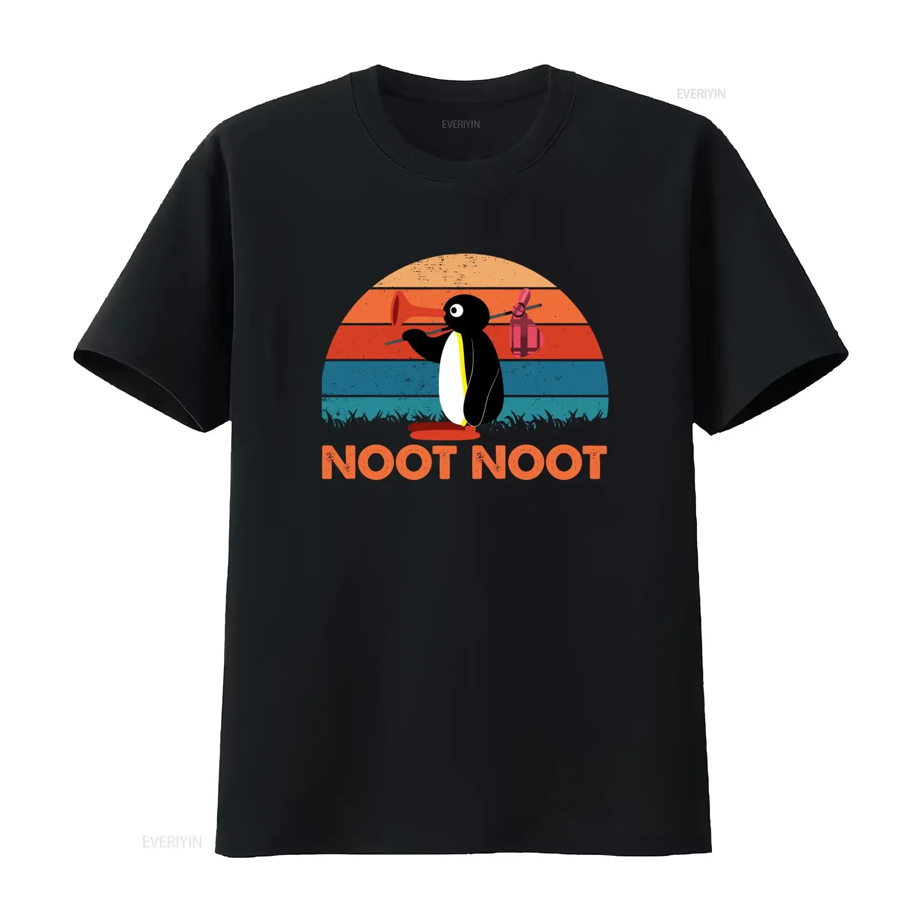Noot Pingu Retro Vintage Tier Niedliches T Shirt vintage Washed homme Soft graphic Versatile Comfortable Unisex streetwear