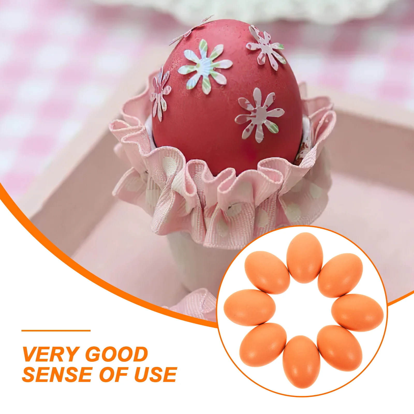 

8Pcs Craft Eggs Wooden Simulation Eggs Kit for Creative Design Hand Eye Coordination Development Easter Holiday Decorations DIY