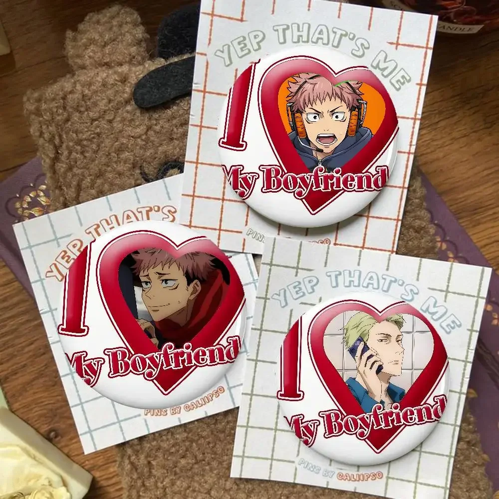 أنا أحب صديقي A-Jujutsu Kaisen شارات صفيح لينة زر دبوس بروش شارة معدنية مخصصة مجوهرات اكسسوارات قبعة حقيبة التلبيب #3