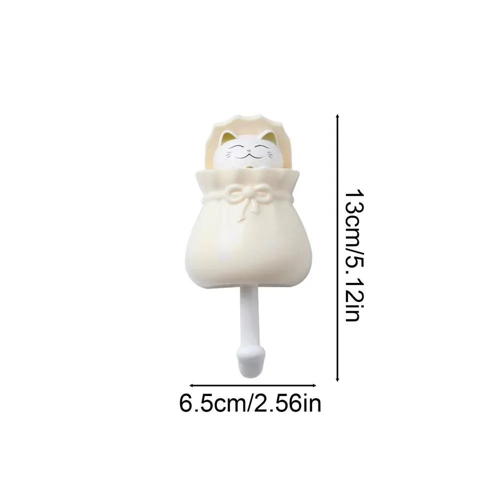 Creative Cartoon Cat Decorative Hooks Self-Adhesive Seamless Key Holder Funny Heavy Duty Hook Household
