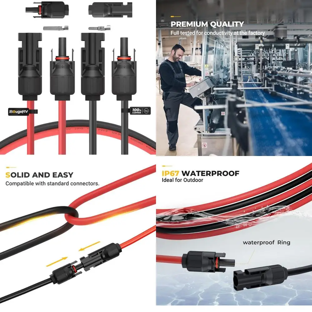 

30ft 10AWG Extension Cable with Control on Both Ends and Additional Control Panel Adaptor Kit (Red + Black)
