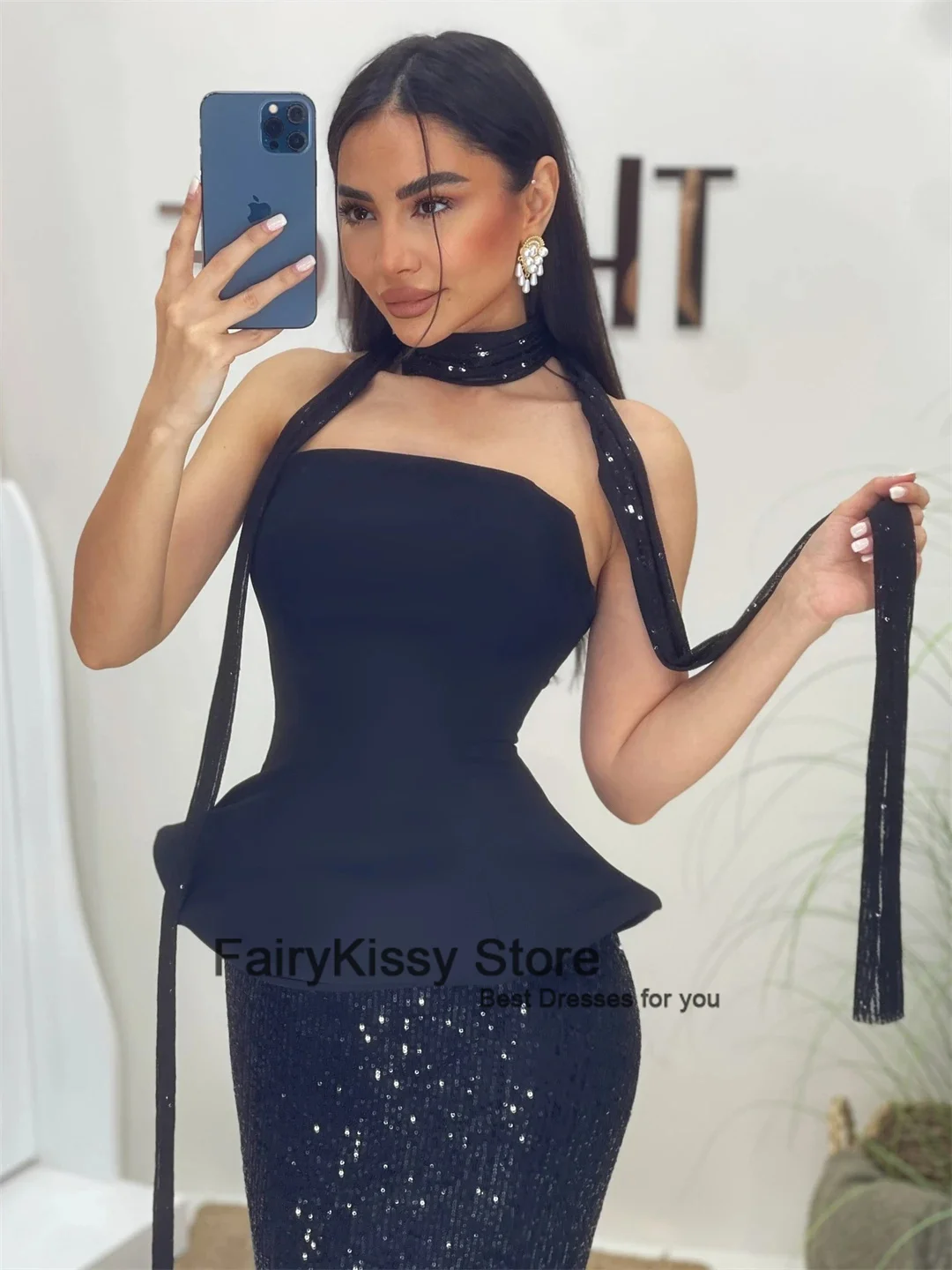 FairyKissy 2026 Newest Mermaid Prom Dresses Luxury Dubai Evening Dress Wedding Guest Ribbon Custom Made Sequins Ball Gowns