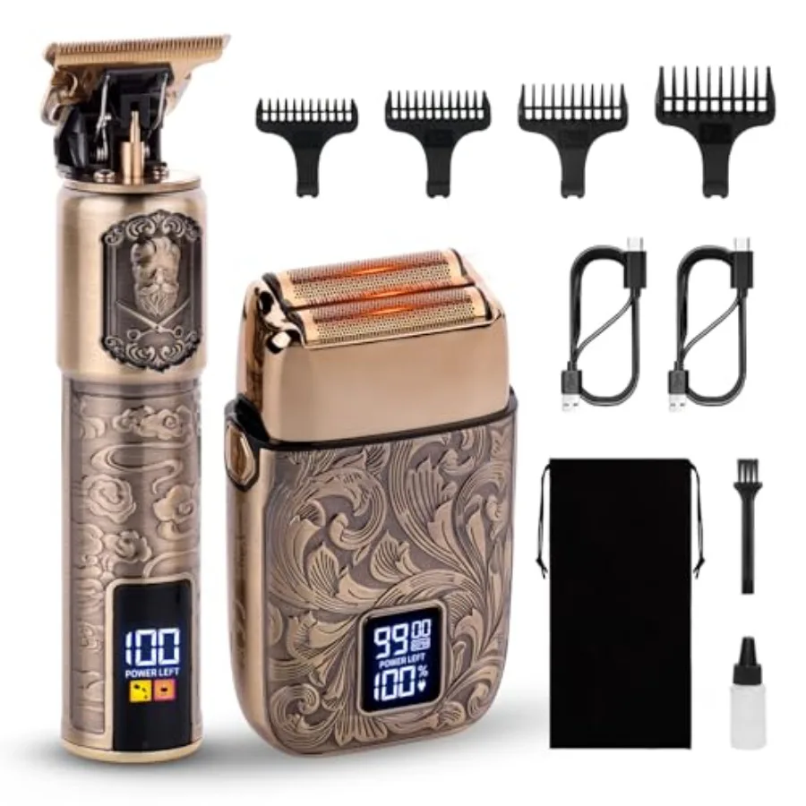 

Foil Shavers Electric Razor for Men Beard Trimmer Grooming Shaving Kit Hair Trimmer Cordless Head Shavers for Bald Men Barber C