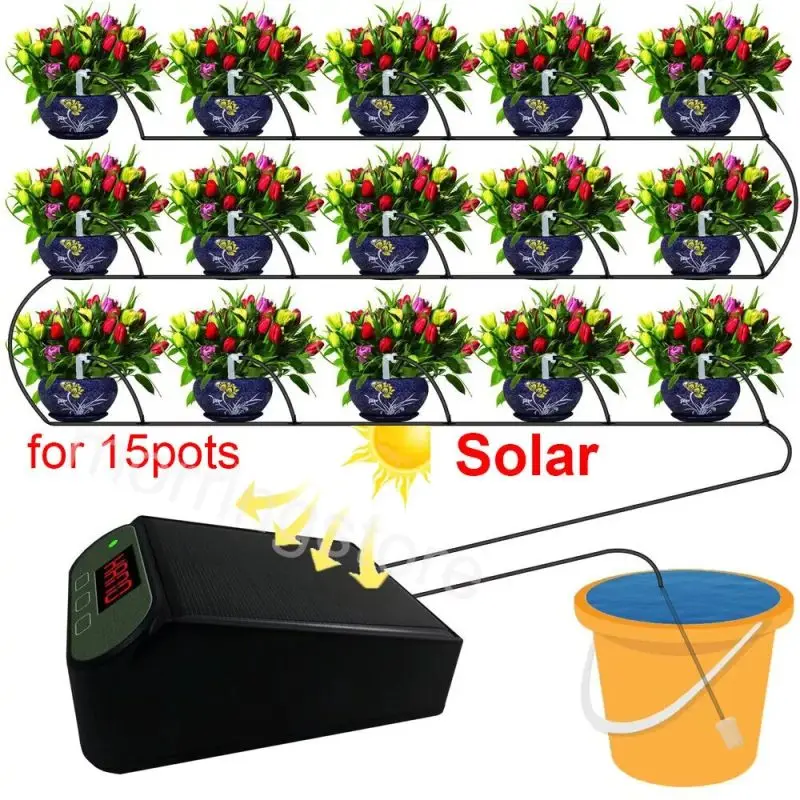 

Solar & Battery Powered Intelligent Watering System with Drippers and Precision Timer