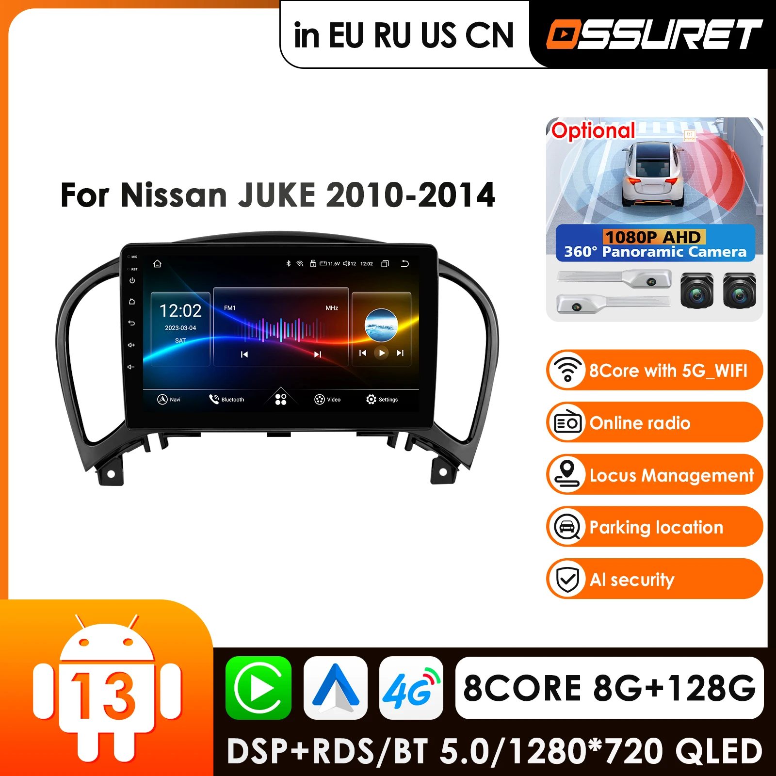 

9inch QLED Screen Android Car Radio Multimedia Video Player for Nissan Juke YF15 2010-2014 GPS Navi Carplay Auto 4G LTE RDS AI