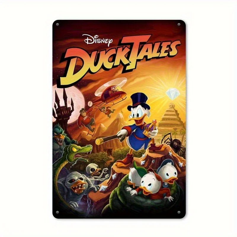 Vintage Metal Tin Sign - Retro Treasure Hunt Adventure Wall Decor Featuring Scrooge McDuck Heavy-Duty Aluminum Poster for Gam