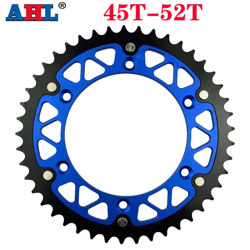 AHL Motocykl 45T - 52T Tylna zębatka do YAMAHA WR125 YZ125 TTR230 WR250 YZ250 WR450 YZ450 WR400 YZ400 WR426 YZ426 YZ450F 250